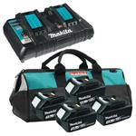 MAKITA DC18RD + 4xBL1830 dwuportowa szybka ładowarka 7.2V - 18V Li-Ion/Ni-Mh + 4x akumulator 18V 3.0Ah + Torba w sklepie internetowym Makita Sklep 