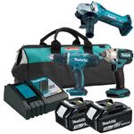 MAKITA DTW190Z + DDF453Z + DGA452Z kluczyk udarowy 190Nm + wiertarka-wkrętarka 42Nm + szlifierka kątowa 115mm 2 x BL1830, ładowarka w sklepie internetowym Makita Sklep 