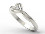 Pierścionek zaręczynowy w kształcie serca z białego złota AP-1610B z brylantem w sklepie internetowym Wec.com.pl