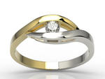 Pierścionek zaręczynowy z żółtego i białego złota z diamentem LP-9912ZB w sklepie internetowym Wec.com.pl