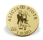 Grosz "na szczęście" ze złota M-1Z doskonały na ślub lub każdą rocznicę - na ślub lub każdą rocznicę \ ok. 16 mm w sklepie internetowym Wec.com.pl
