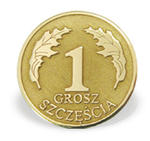 Grosz "na szczęście" ze złota M-3Z doskonały na Chrzest Św. - na Chrzest Św. \ ok. 16 mm w sklepie internetowym Wec.com.pl