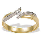 Pierścionek zaręczynowy z żółtego i białego złota z diamentem CP-4006ZB w sklepie internetowym Wec.com.pl