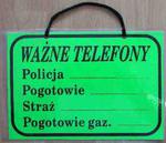 TABLICA INFORMACYJNA - WAŻNE TELEFONY w sklepie internetowym marikus.pl