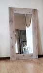 Nowoczesne lustro z cudowną ramą z sękami dąb bielony 140X80 w sklepie internetowym Smaza