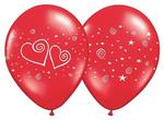 Balony z nadrukiem walentynkowym, czerwone, 50 szt w sklepie internetowym Dorado