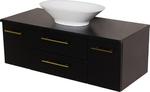 Szafka łazienkowa wisząca 120/50 cm czarny mat z umywalką nablatową Belli Gold Gante w sklepie internetowym dom-lazienka.pl 