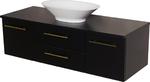 Szafka łazienkowa wisząca 140/50 cm czarny mat z umywalką nablatową Belli Gold Gante w sklepie internetowym dom-lazienka.pl 