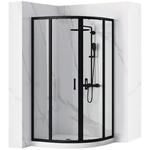 Czarna asymetryczna kabina prysznicowa z brodzikiem 100x80 cm Look Rea Black Lewa w sklepie internetowym dom-lazienka.pl 