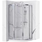 Chromowana asymetryczna kabina prysznicowa z brodzikiem rozsuwana 100x80 cm Look Rea Lewa w sklepie internetowym dom-lazienka.pl 