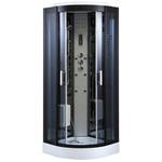 Kabina prysznicowa sauna parowa hydromasaż półokrągła zabudowana czarna 80x80 MO-0513ABS w sklepie internetowym dom-lazienka.pl 