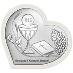 Obrazek srebrny na komunię Srebrny Pamiątka I Komunii 6685SW w sklepie internetowym Księgarnia Dobrego Pasterza