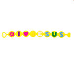 Bransoletka kolorowa dziecięca żółta ( BC721 ) I Love Jesus w sklepie internetowym Księgarnia Dobrego Pasterza