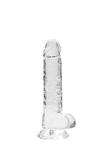 Dildo z Przyssawką i Jądrami Crystal Clear Realrock 18cm Przeźroczysty w sklepie internetowym Kraina Doznań   