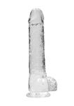 Dildo z Przyssawką i Jądrami Crystal Clear Realrock 23cm Przeźroczysty w sklepie internetowym Kraina Doznań   