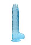 Dildo z Przyssawką i Jądrami Crystal Clear Realrock 25 cm Niebieski w sklepie internetowym Kraina Doznań   