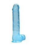 Crystal Clear Dildo z Jądrami 25,4 cm Niebieski w sklepie internetowym Kraina Doznań   