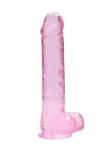 Crystal Clear Dildo z Jądrami 25,4 cm Różowy w sklepie internetowym Kraina Doznań   