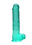 Crystal Clear Dildo z Jądrami 25,4 cm Zielony w sklepie internetowym Kraina Doznań   