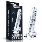 Członek na Przyssawce Flawless Clear Dildo 18cm Przeźroczysty w sklepie internetowym Kraina Doznań   