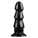 Żebrowane Dildo Analne All Black 17cm Czarny w sklepie internetowym Kraina Doznań   