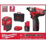 Zakrętarka udarowa Milwaukee M12 CID + Laser + 2x2.0Ah + Walizka + Ładowarka w sklepie internetowym Carinet 