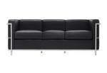 King Home Sofa trzyosobowa SOFT LC2 czarna- włoska skóra naturalna, metal T011A-3S.BLACK w sklepie internetowym AbcLazienki.pl