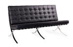 King Home Sofa dwuosobowa BARCELON PRESTIGE PLUSczarna - włoska selekcjonowana skóra naturalna, stal T03-2.BLACK.PP w sklepie internetowym AbcLazienki.pl