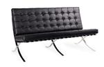 King Home Sofa BARCELON trzyosobowa czarna- włoska skóra naturalna, chrom T03-3.BLACK w sklepie internetowym AbcLazienki.pl