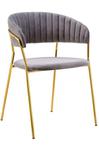 King Home Krzesło MARGO jasny szary- welur, podstawa złota KH1201100121.49 w sklepie internetowym AbcLazienki.pl