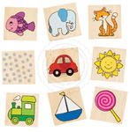GOKI - Memo - kolorowe obrazki - zabawki drewniane - 56873 w sklepie internetowym Educco.pl
