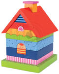 GOKI - Piramida do układania - Kolorowy domek - zabawki drewniane - 58934 w sklepie internetowym Educco.pl
