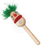 GOKI - Clap Clap Clapper- kołatka klown z zielonymi włosami - zabawki drewniane - 53999_1 w sklepie internetowym Educco.pl