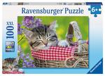 Puzzle 100 el. Śpiące kociaki Ravensburger w sklepie internetowym Mazakzabawki.pl