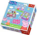 Puzzle 3w1 Świnka Peppa Zabawy w szkole Trefl w sklepie internetowym Mazakzabawki.pl