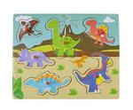 Drewniana układanka dinozaury puzzle 6el. w sklepie internetowym Mazakzabawki.pl