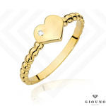 Złoty pierścionek z BRYLANTEM serduszko pr 585 w sklepie internetowym giouno.com