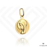 Złoty mały medalik 585 okrągły Matka Boska w sklepie internetowym giouno.com