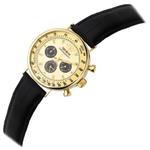 Zegarek złoty 585 męski na czarnym pasku w sklepie internetowym giouno.com