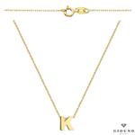Naszyjnik złoty 585 ze złotą trójwymiarową literą "K" w sklepie internetowym giouno.com