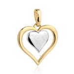 Zawieszka złota 585 kontur serca z pełnym sercem w sklepie internetowym giouno.com
