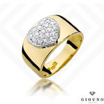 Złoty pierścionek z BRYLANTAMI serduszko 0,26ct pr 585 w sklepie internetowym giouno.com