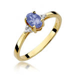 Złoty pierścionek z TANZANITEM i brylantami pr 585 w sklepie internetowym giouno.com