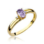 Złoty pierścionek z BRYLANTAMI i tanzanitem pr 585 w sklepie internetowym giouno.com