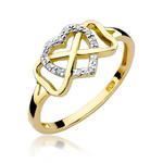 Złoty pierścionek z brylantem 0,06ct pr 585 SERDUSZKO w sklepie internetowym giouno.com