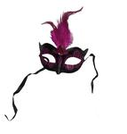 Maska-Venetian Mask Purple with Purple Stone and Feather w sklepie internetowym Sekrecik