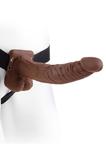 9 inch Hollow Strap-On Balls Brown skin tone w sklepie internetowym Sekrecik