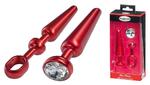 MALESATION Alu-Plug with handle & crystal medium, red w sklepie internetowym Sekrecik