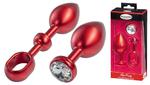 MALESATION Alu-Plug with handle & crystal large, red w sklepie internetowym Sekrecik