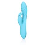 Ribbed Ultra Soft Silicone Rabbit Vibrator - Glacial Blue w sklepie internetowym Sekrecik